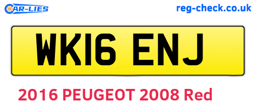 WK16ENJ are the vehicle registration plates.