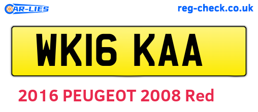 WK16KAA are the vehicle registration plates.