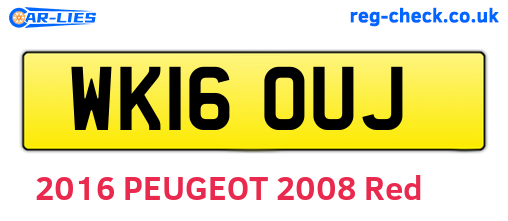 WK16OUJ are the vehicle registration plates.