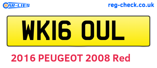 WK16OUL are the vehicle registration plates.