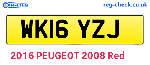 WK16YZJ are the vehicle registration plates.