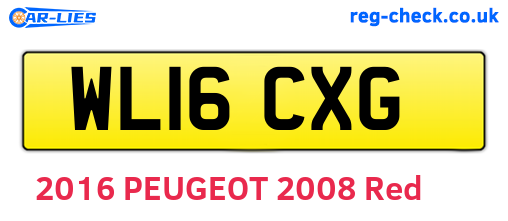WL16CXG are the vehicle registration plates.