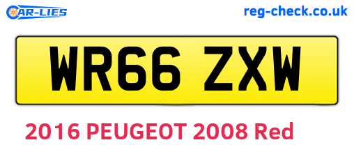 WR66ZXW are the vehicle registration plates.