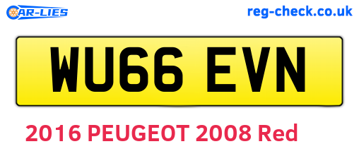 WU66EVN are the vehicle registration plates.