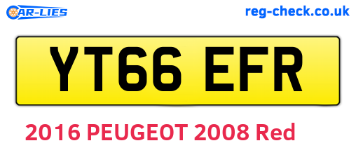 YT66EFR are the vehicle registration plates.