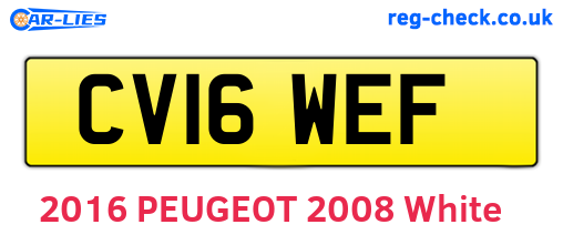CV16WEF are the vehicle registration plates.