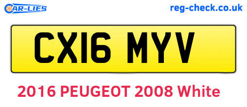 CX16MYV are the vehicle registration plates.