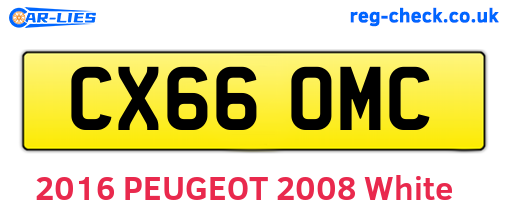 CX66OMC are the vehicle registration plates.