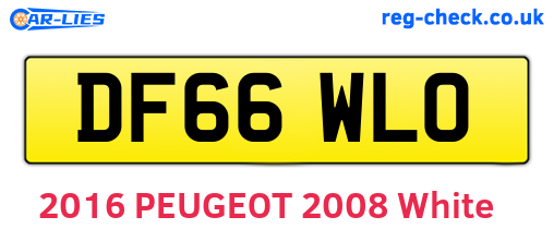 DF66WLO are the vehicle registration plates.