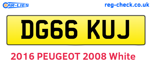 DG66KUJ are the vehicle registration plates.