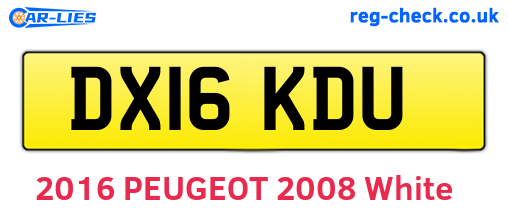 DX16KDU are the vehicle registration plates.