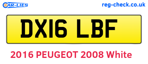 DX16LBF are the vehicle registration plates.