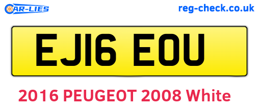 EJ16EOU are the vehicle registration plates.
