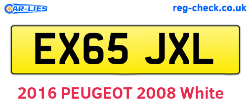 EX65JXL are the vehicle registration plates.