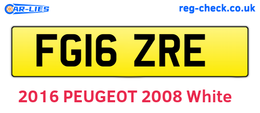 FG16ZRE are the vehicle registration plates.