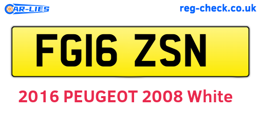 FG16ZSN are the vehicle registration plates.