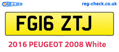 FG16ZTJ are the vehicle registration plates.