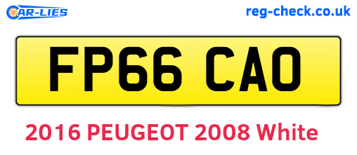 FP66CAO are the vehicle registration plates.