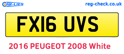 FX16UVS are the vehicle registration plates.