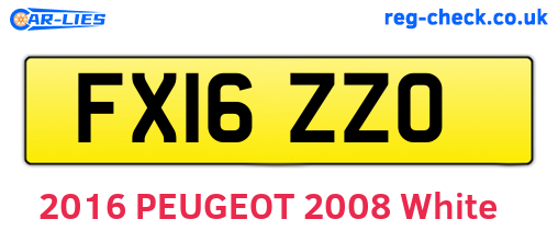 FX16ZZO are the vehicle registration plates.