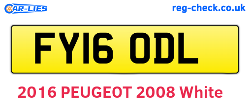 FY16ODL are the vehicle registration plates.