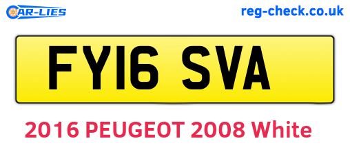 FY16SVA are the vehicle registration plates.