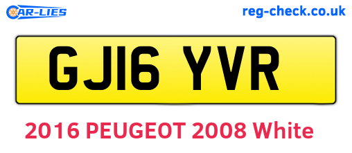 GJ16YVR are the vehicle registration plates.