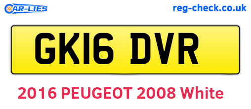 GK16DVR are the vehicle registration plates.