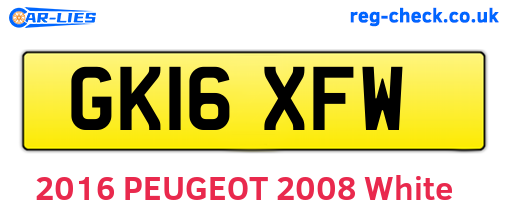 GK16XFW are the vehicle registration plates.
