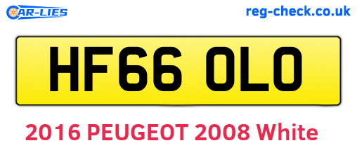 HF66OLO are the vehicle registration plates.