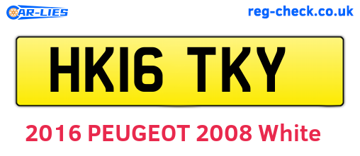 HK16TKY are the vehicle registration plates.