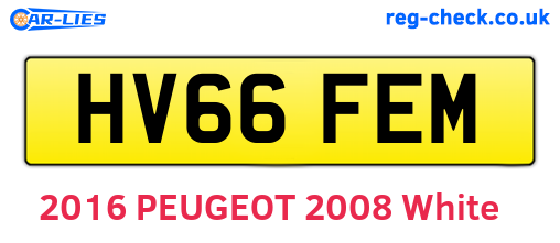 HV66FEM are the vehicle registration plates.