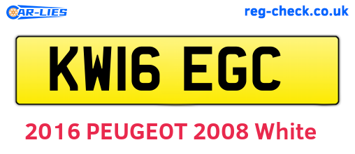 KW16EGC are the vehicle registration plates.