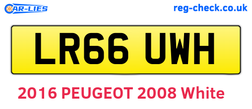 LR66UWH are the vehicle registration plates.