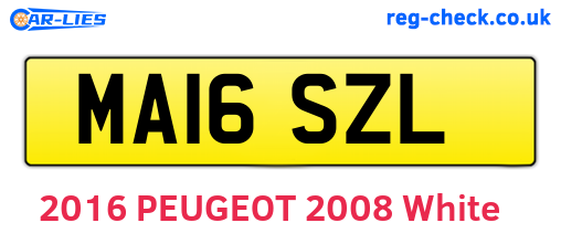 MA16SZL are the vehicle registration plates.