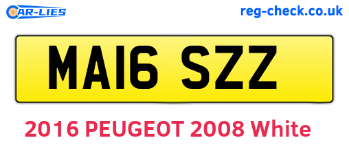 MA16SZZ are the vehicle registration plates.