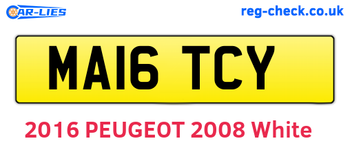 MA16TCY are the vehicle registration plates.