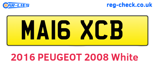 MA16XCB are the vehicle registration plates.