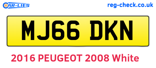 MJ66DKN are the vehicle registration plates.