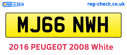 MJ66NWH are the vehicle registration plates.