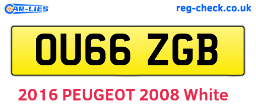 OU66ZGB are the vehicle registration plates.