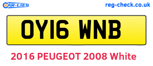 OY16WNB are the vehicle registration plates.