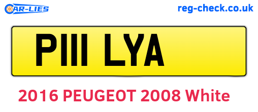 P111LYA are the vehicle registration plates.