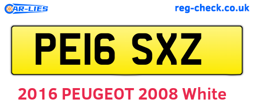 PE16SXZ are the vehicle registration plates.
