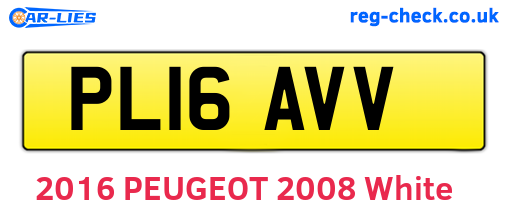 PL16AVV are the vehicle registration plates.