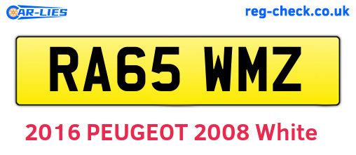 RA65WMZ are the vehicle registration plates.