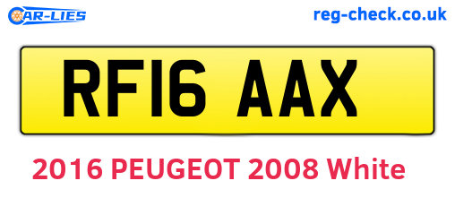 RF16AAX are the vehicle registration plates.