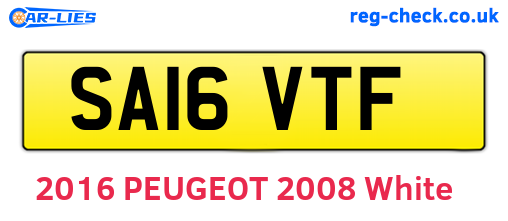 SA16VTF are the vehicle registration plates.
