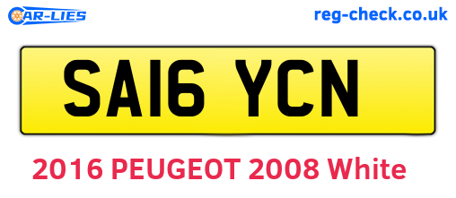 SA16YCN are the vehicle registration plates.