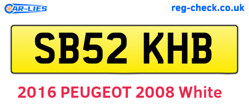 SB52KHB are the vehicle registration plates.